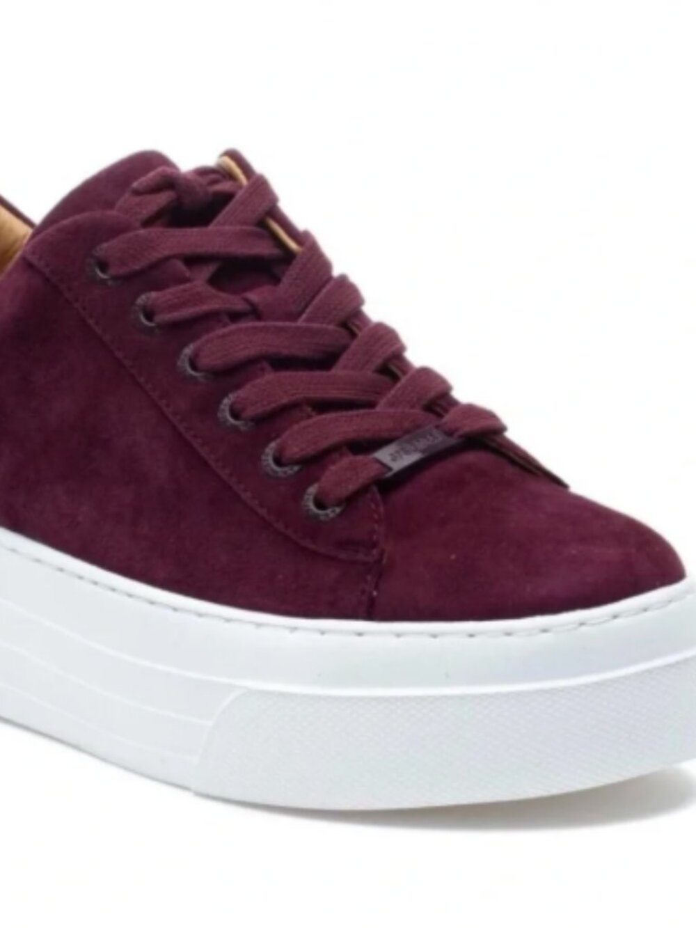 J/SLIDES AMANDA Bordeaux Silk Suede Sneaker - Size 6.5